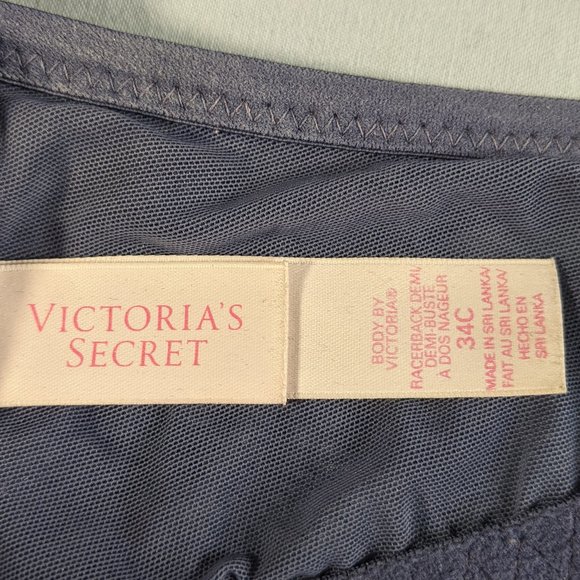 Victoria Secret 34C Body By Victoria lined Demi blue w/front close & lace! GUC! - Picture 11 of 16